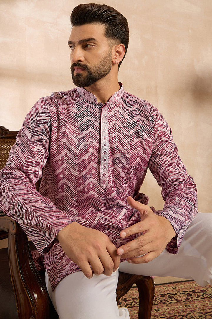 Maroon Silk Blend Solid Embroidered Straight Kurta With Trouser| SHOBITAM