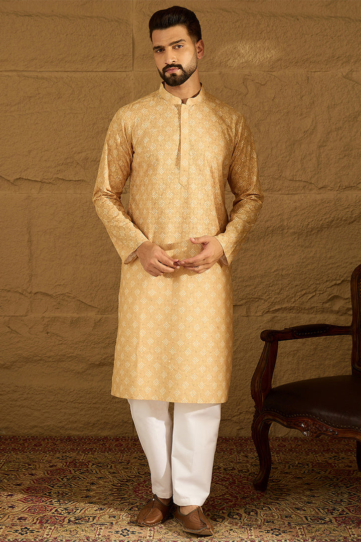 Yellow Viscose Rayon Bandhani Embroidered Straight Kurta with Trouser | SHOBITAM