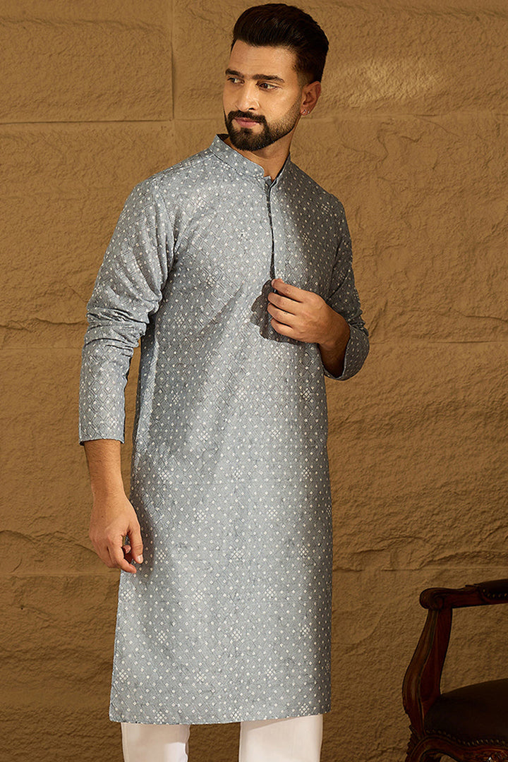 Blue Viscose Rayon Bandhani Embroidered Straight Kurta | SHOBITAM