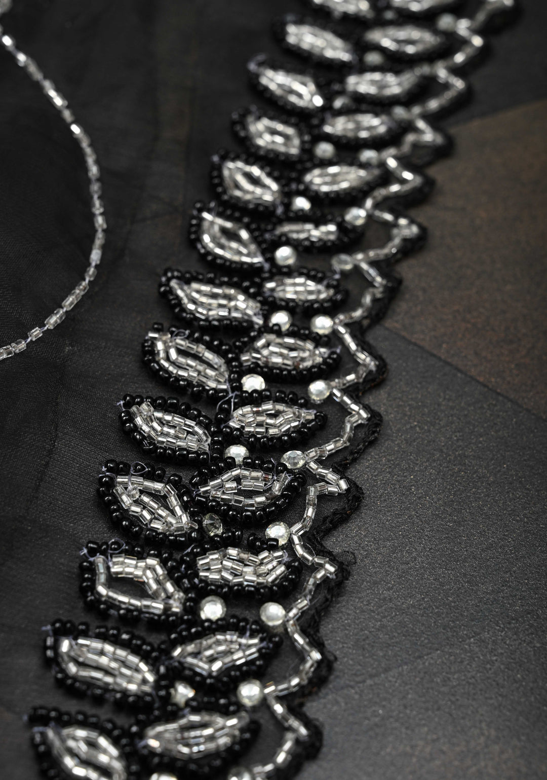 Cutdana Jaal on Black Organza  Saree