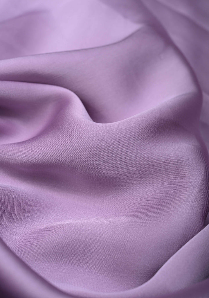 Lavender Satin Saree with Stone work Scallop border