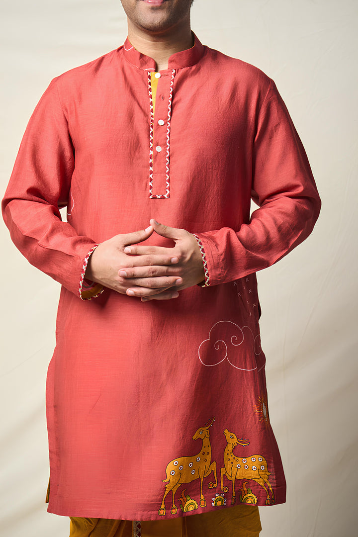 MRIGA GATI RUST KURTA | SHOBITAM