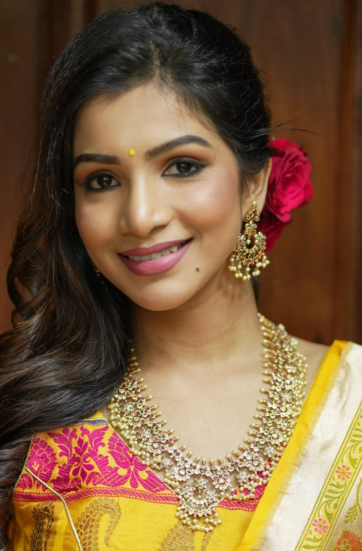 Premium Quality Guttapusalu Set with Dangling Rice Pearls | Shobitam Jewelry