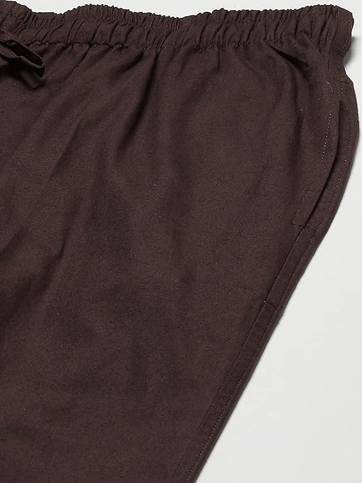 Men Brown Solid Pyjamas, two side pockets  | SHOBITAM