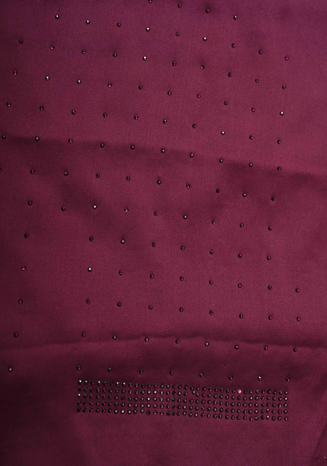 Plum Satin Silk Saree with Stone Work