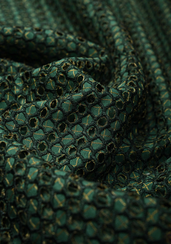Green Handpainted Pen Kalamkari on Pure Mysore Silk Saree with Cutwork, Zari Checks and Patli Pallu | SILK MARK CERTIFIED
