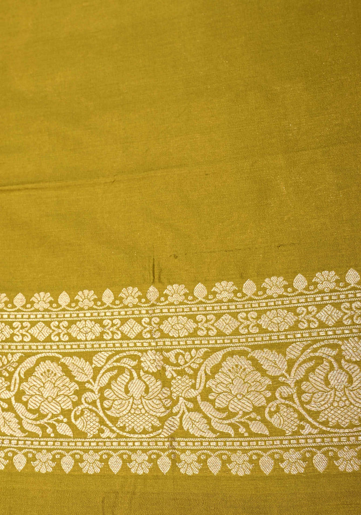 Mint Green Pure Benaras Silk Saree Heena With Meenakari Floral Jaal and Zari Border| SILK MARK CERTIFIED