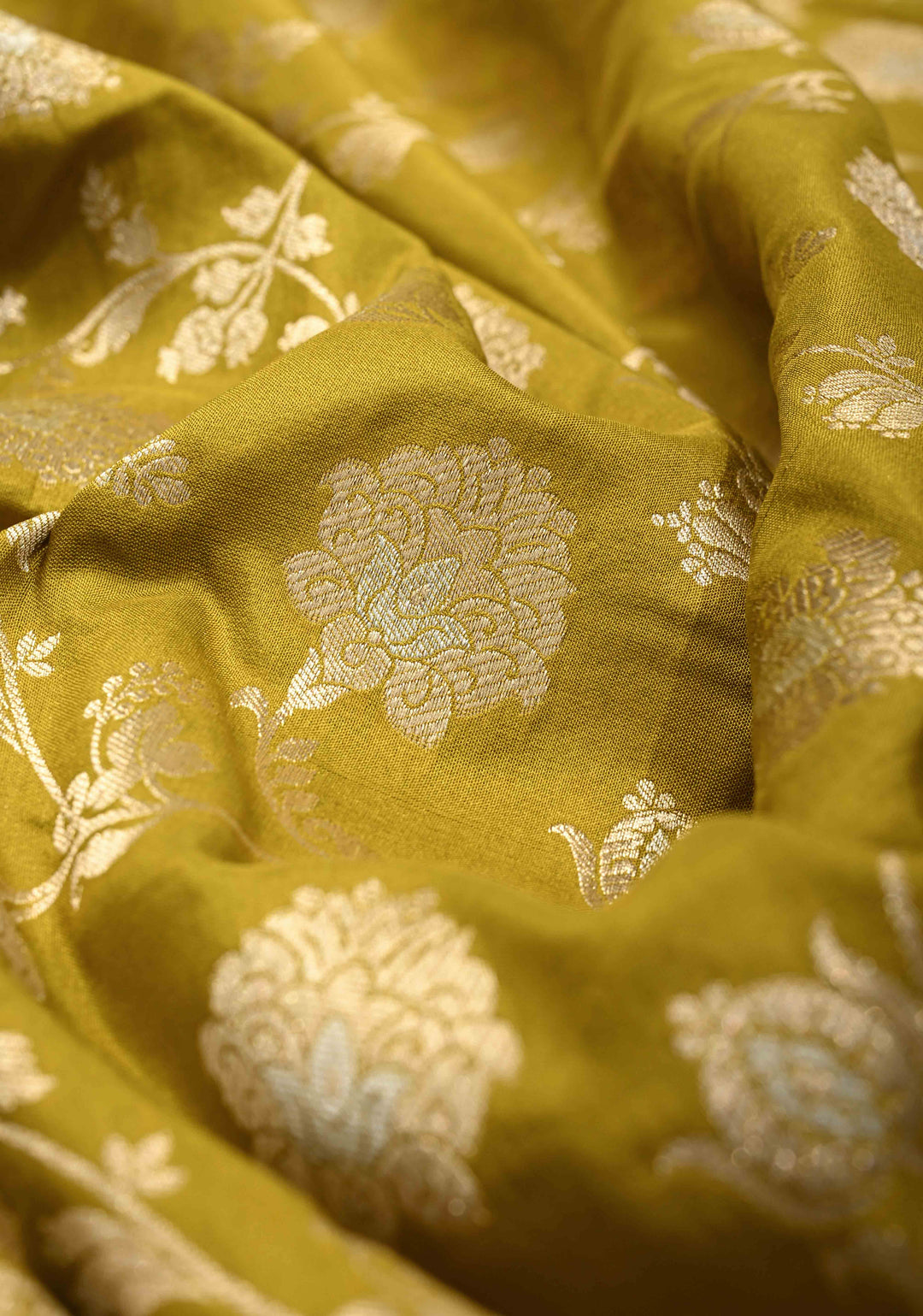 Mint Green Pure Benaras Silk Saree Heena With Meenakari Floral Jaal and Zari Border| SILK MARK CERTIFIED