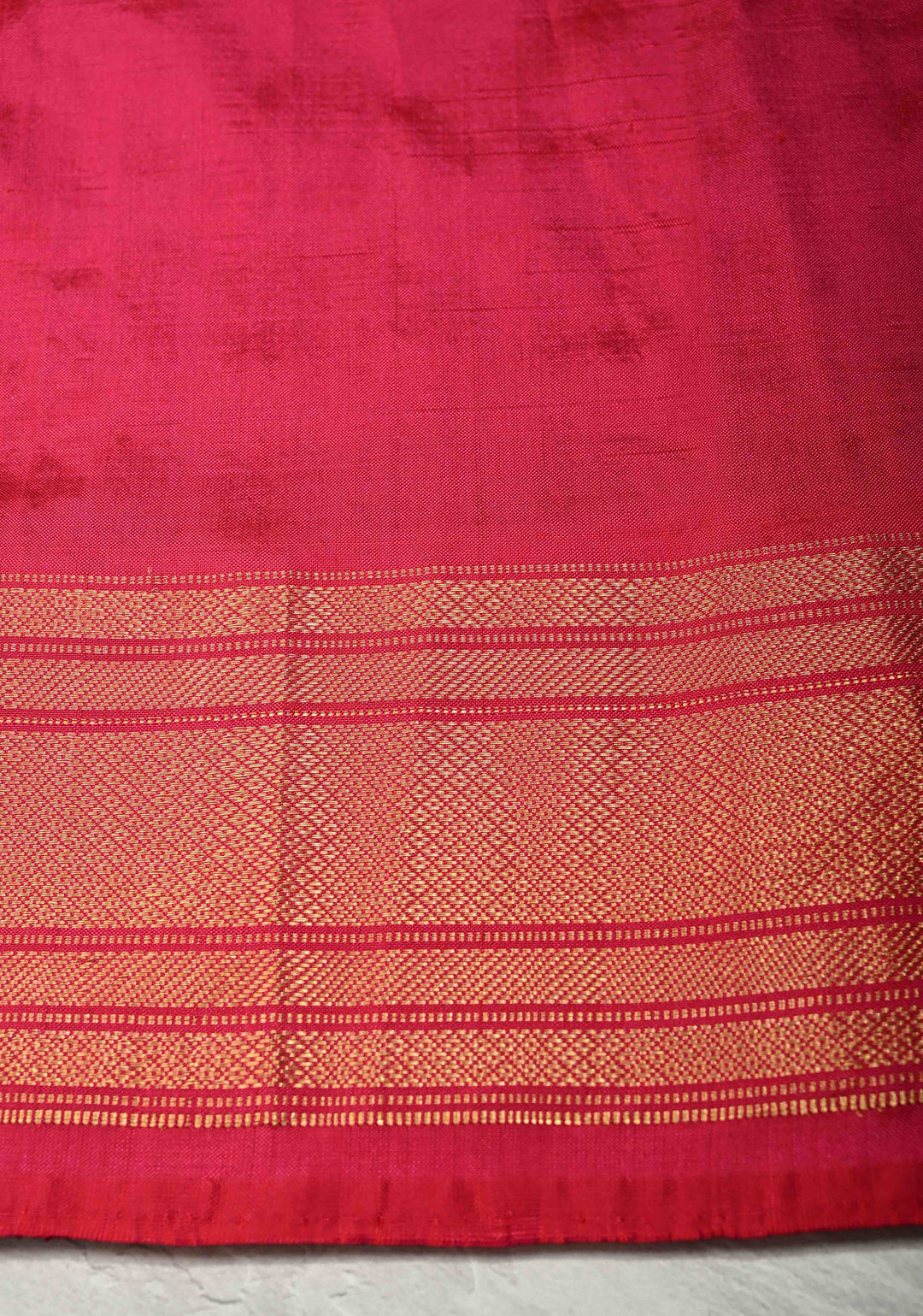 Blue With Red Pochampally Ikkat Silk Saree Minsaram With Zari Border  | SILK MARK CERTIFIED