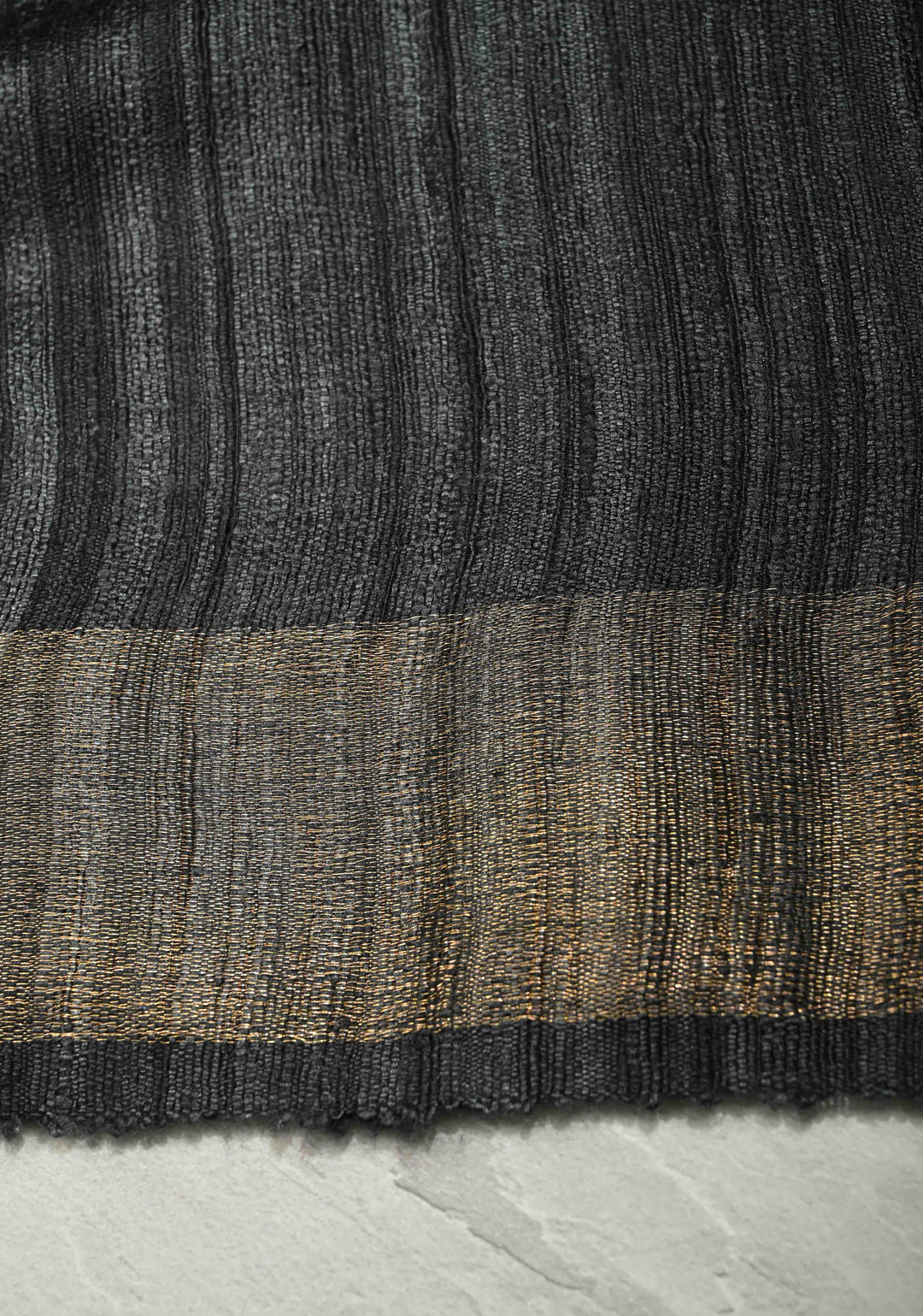 Bluish Grey Geecha Tussar tissue Saree with Minimal Zari Border | SILK MARK CERTIFIED (Copy)