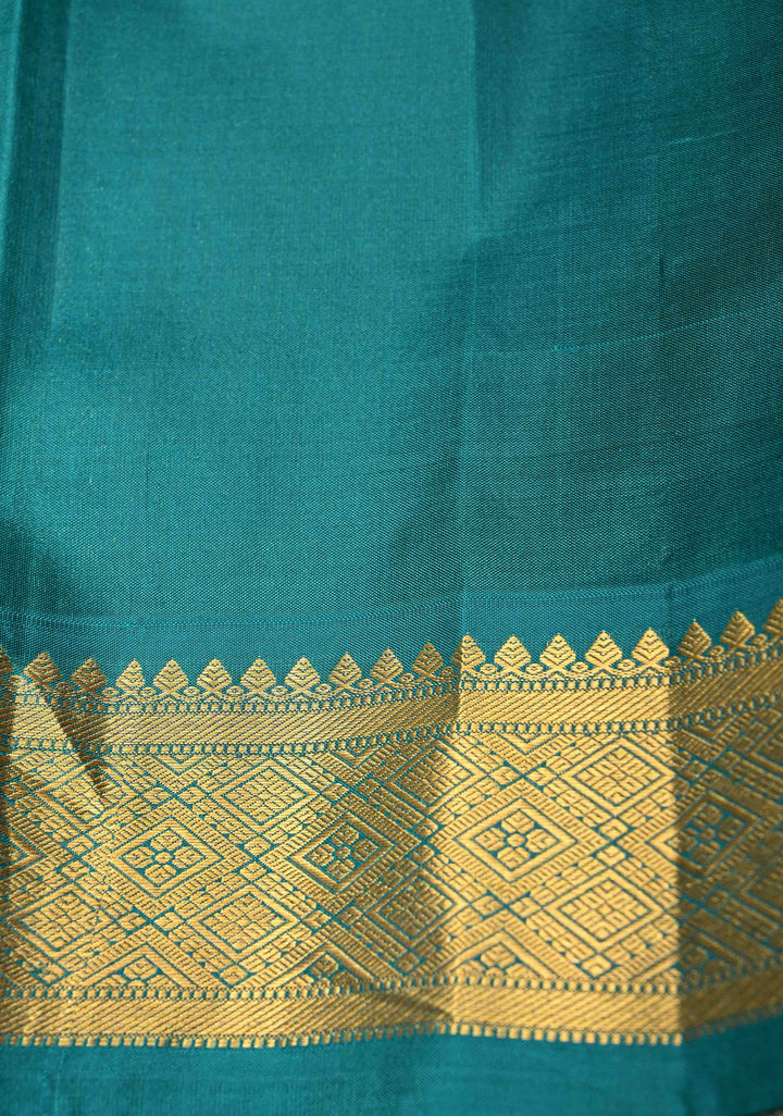 Pink Dual Tone Pure Kanjivaram Handloom Saree Ananya with Zari Buttas and Blue Zari Border| SILK MARK CERTIFIED