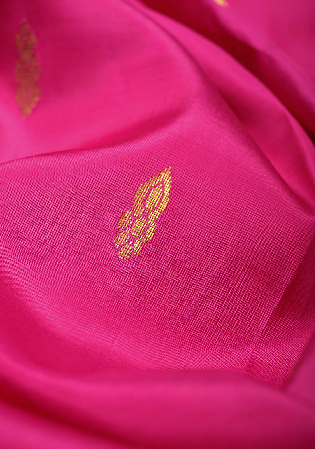 Pink Pure Kanjivaram Silk Saree Meenakshi with Zari Buttas and Purple Zari Border | SILK MARK CERTIFIED