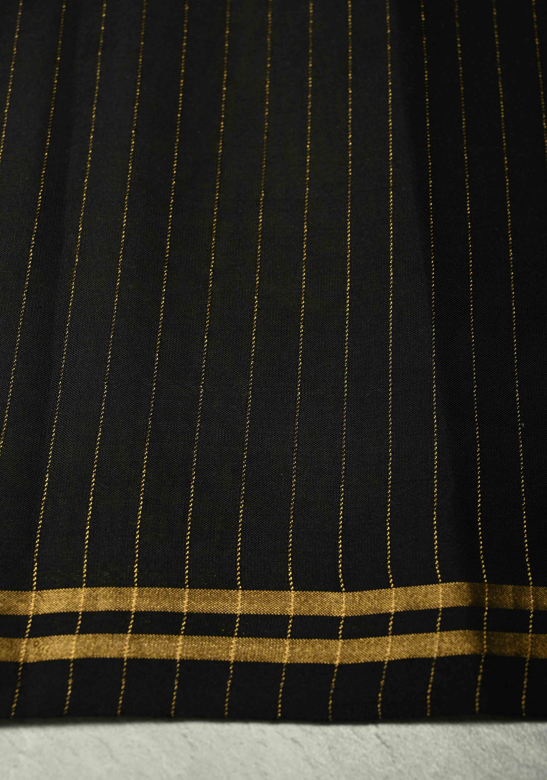 Sandal Kanjivaram Soft Silk Handloom Saree with Minimal Zari Border and Black Pallu | SILK MARK CERTIFIED