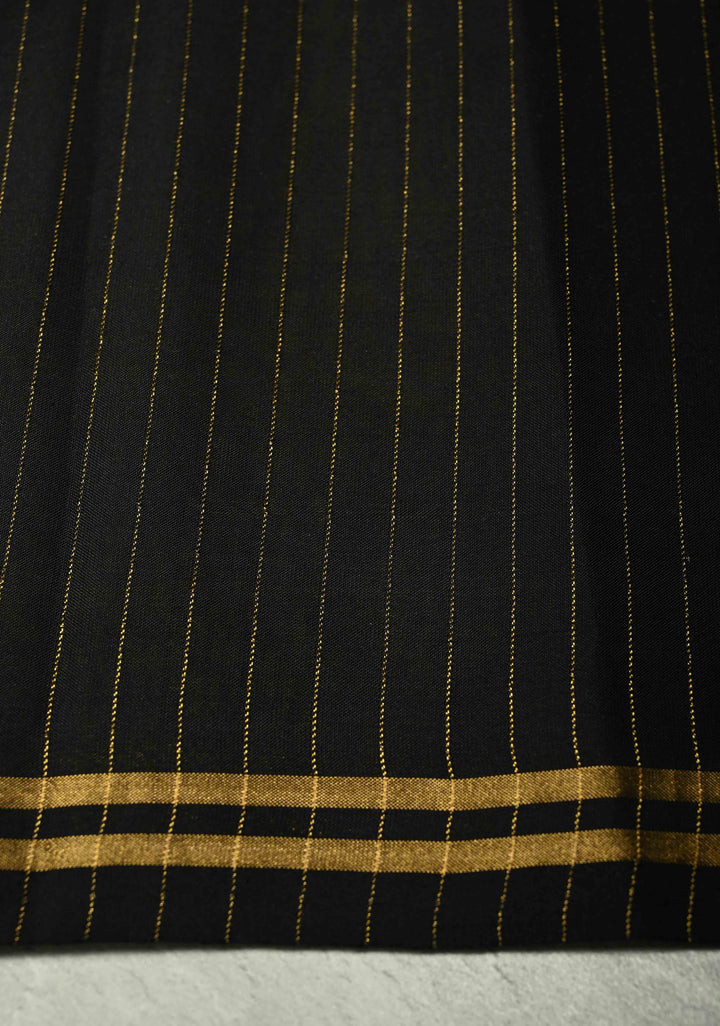 Sandal Kanjivaram Soft Silk Handloom Saree with Minimal Zari Border and Black Pallu | SILK MARK CERTIFIED