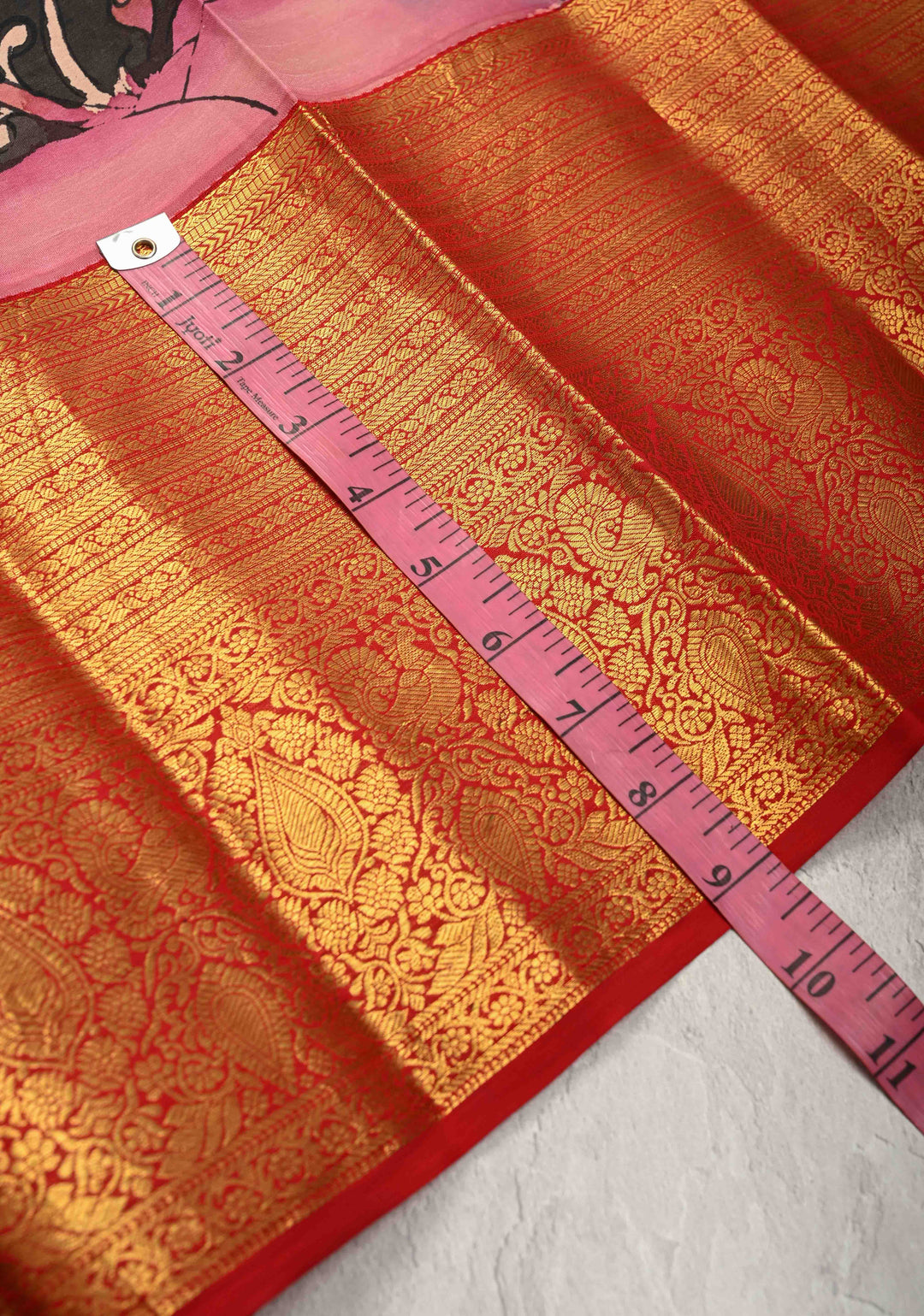 Musician and Dancer Theme : Black Authentic Pen Kalamkari on Pure Kanjivaram Silk Saree with Zari Border | SILK MARK CERTIFIED
