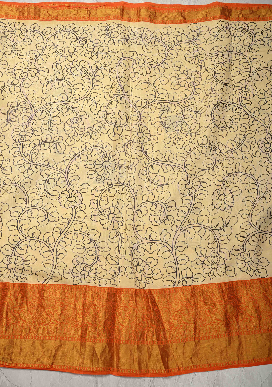 Stunning Gowri Kalyanam - Authentic Pen Kalamkari on Pure Kanjivaram Silk Saree with Zari Border | SILK MARK CERTIFIED