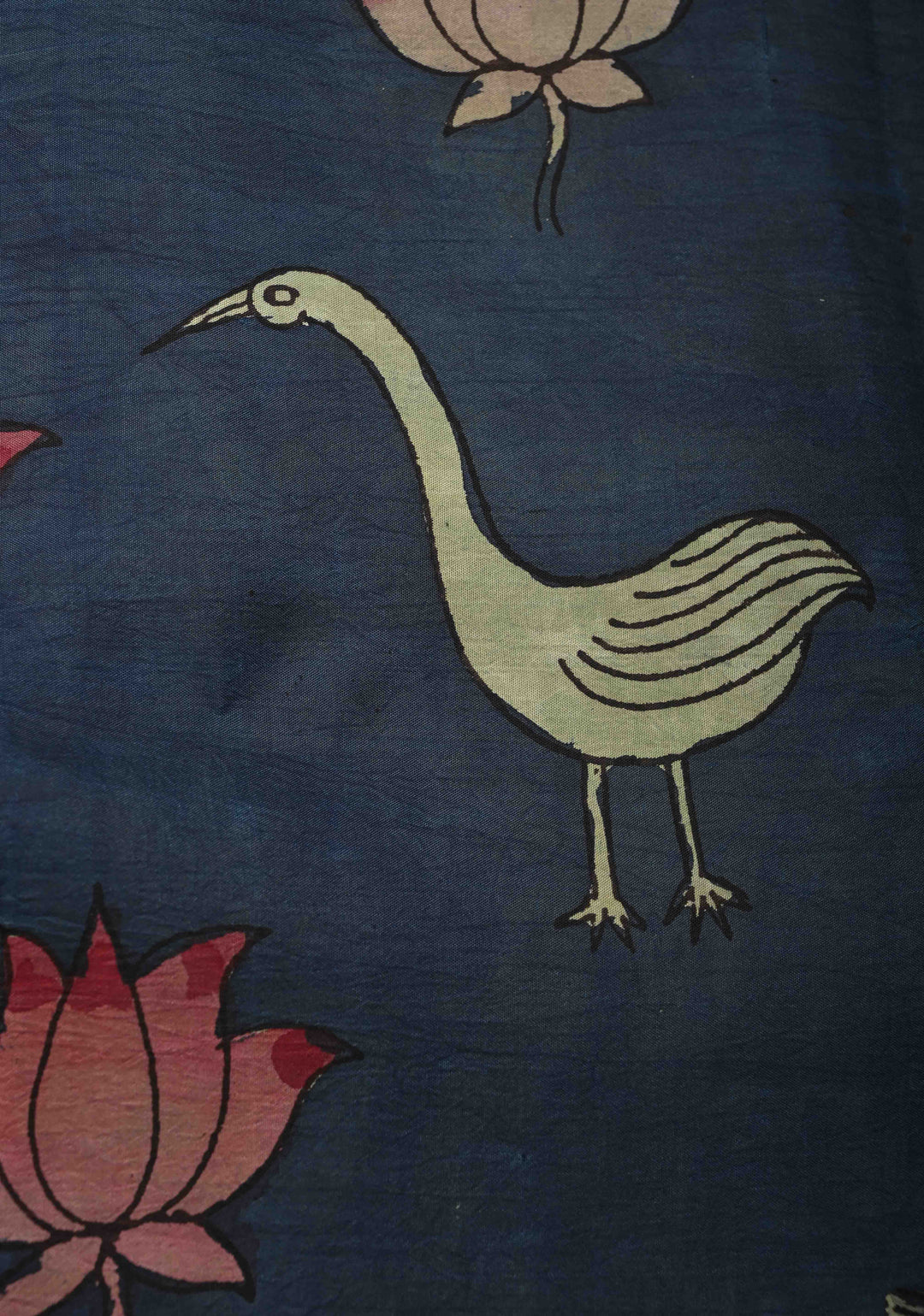 Moroccan Design : Authentic Pen Kalamkari on Pure Kanjivaram Silk Saree with Zari Border | SILK MARK CERTIFIED