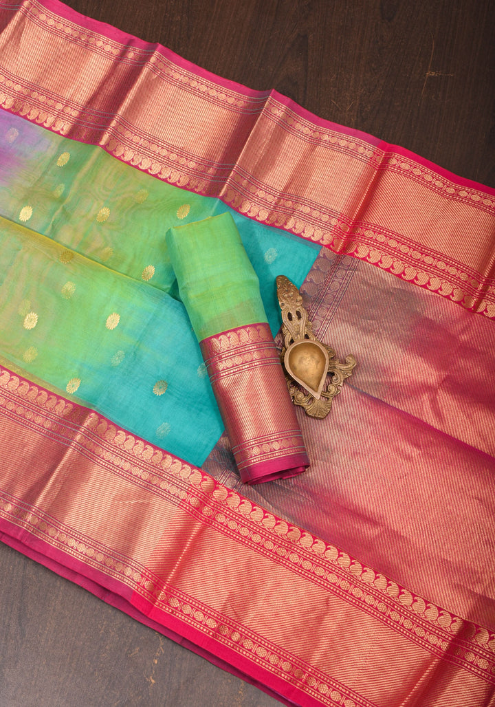 Stunning Ombre Chanderi Silk Saree in Multicolor Tone