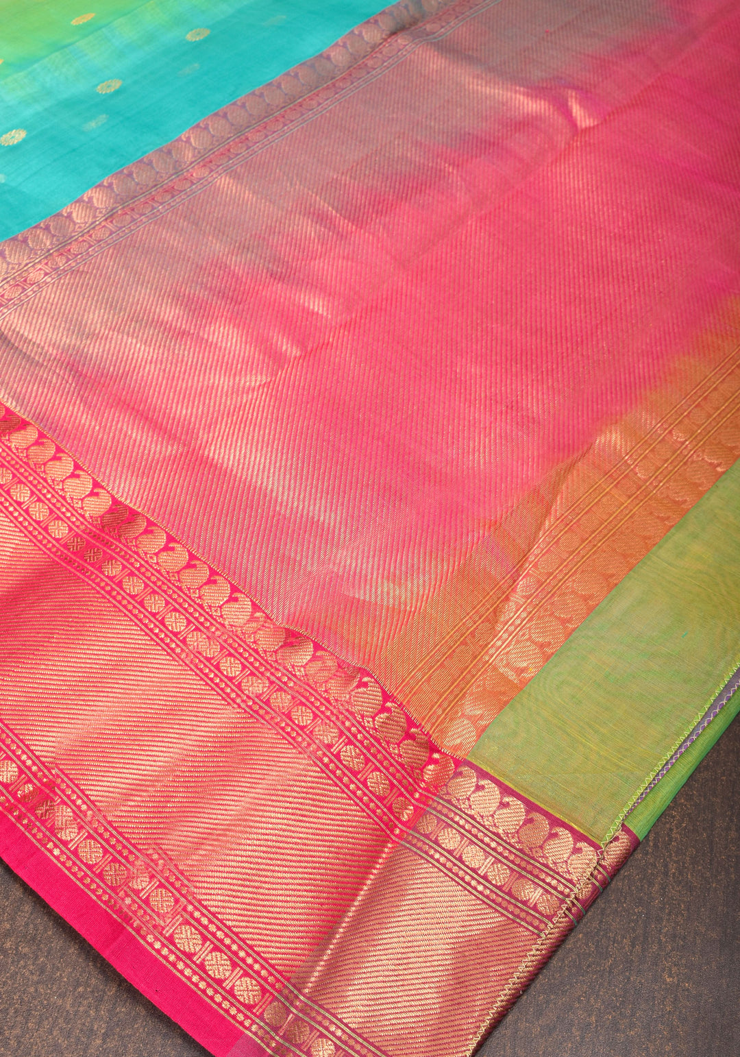 Stunning Ombre Chanderi Silk Saree in Multicolor Tone