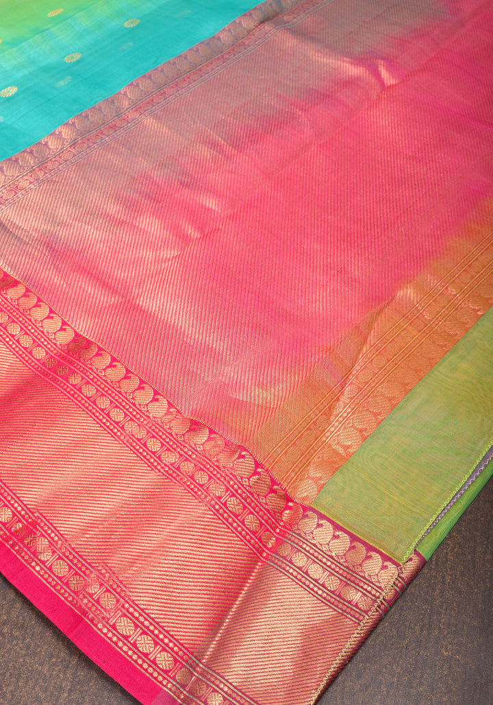Stunning Ombre Chanderi Silk Saree in Multicolor Tone