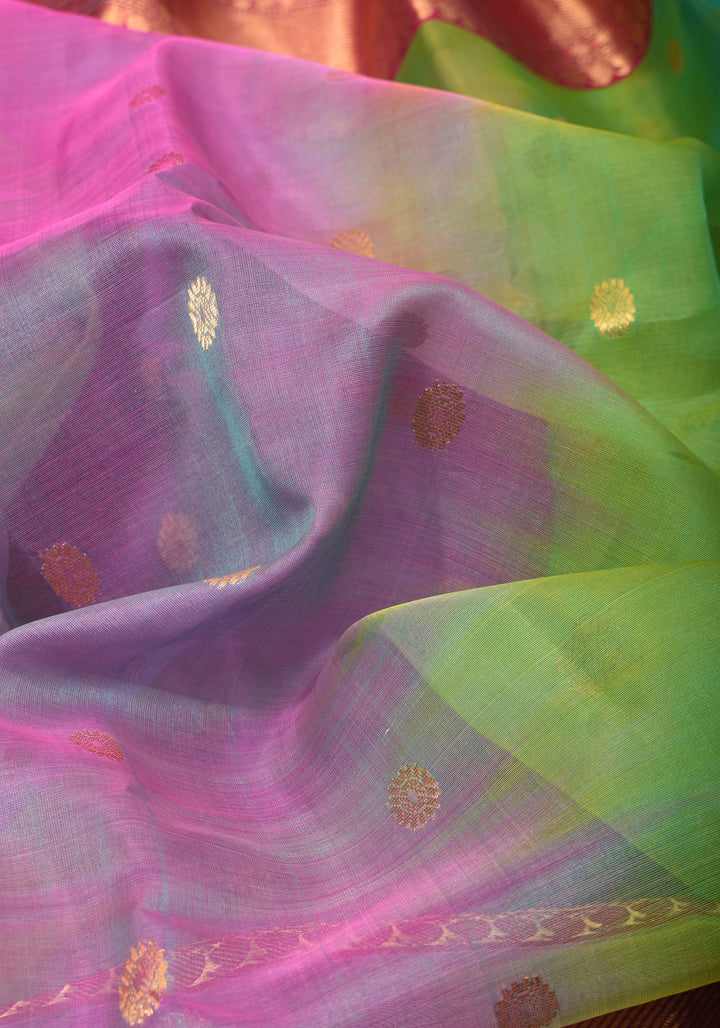 Stunning Ombre Chanderi Silk Saree in Multicolor Tone
