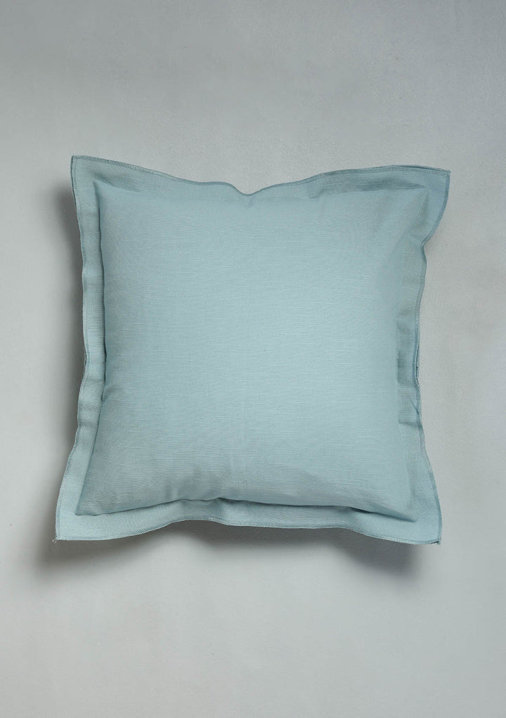 Marine Teal Solid 100% Cotton Cushion Cover For Sofa | SHOBITAM