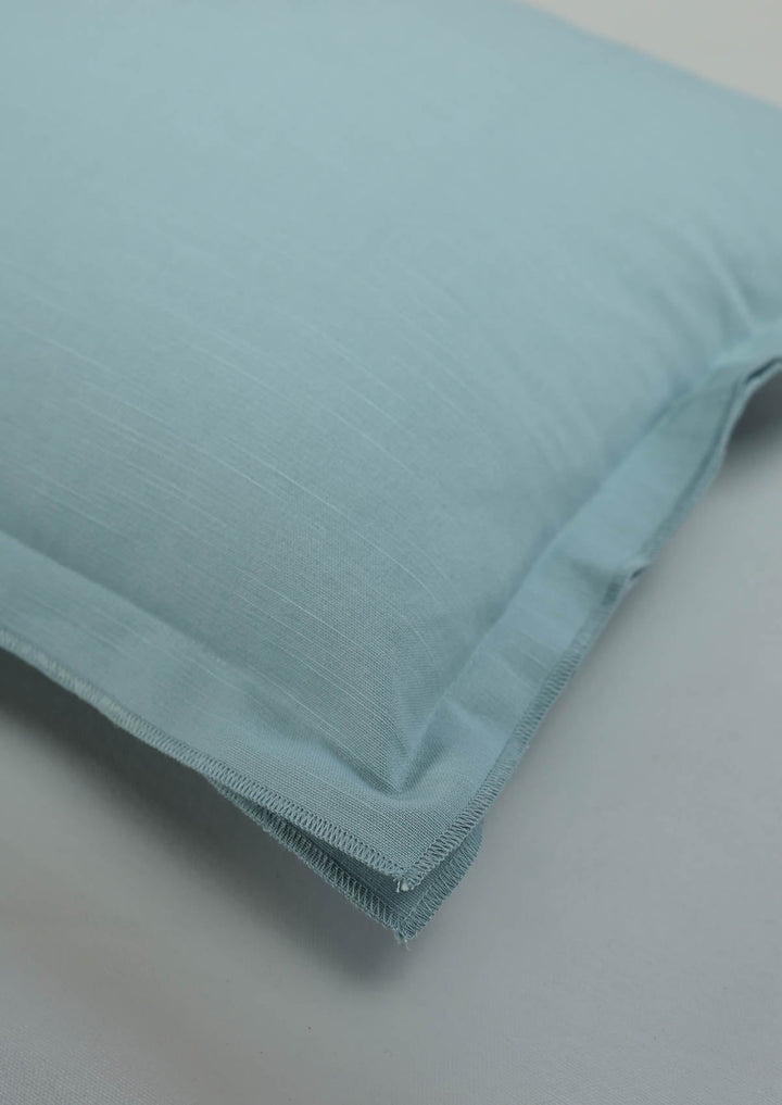 Marine Teal Solid 100% Cotton Cushion Cover For Sofa | SHOBITAM