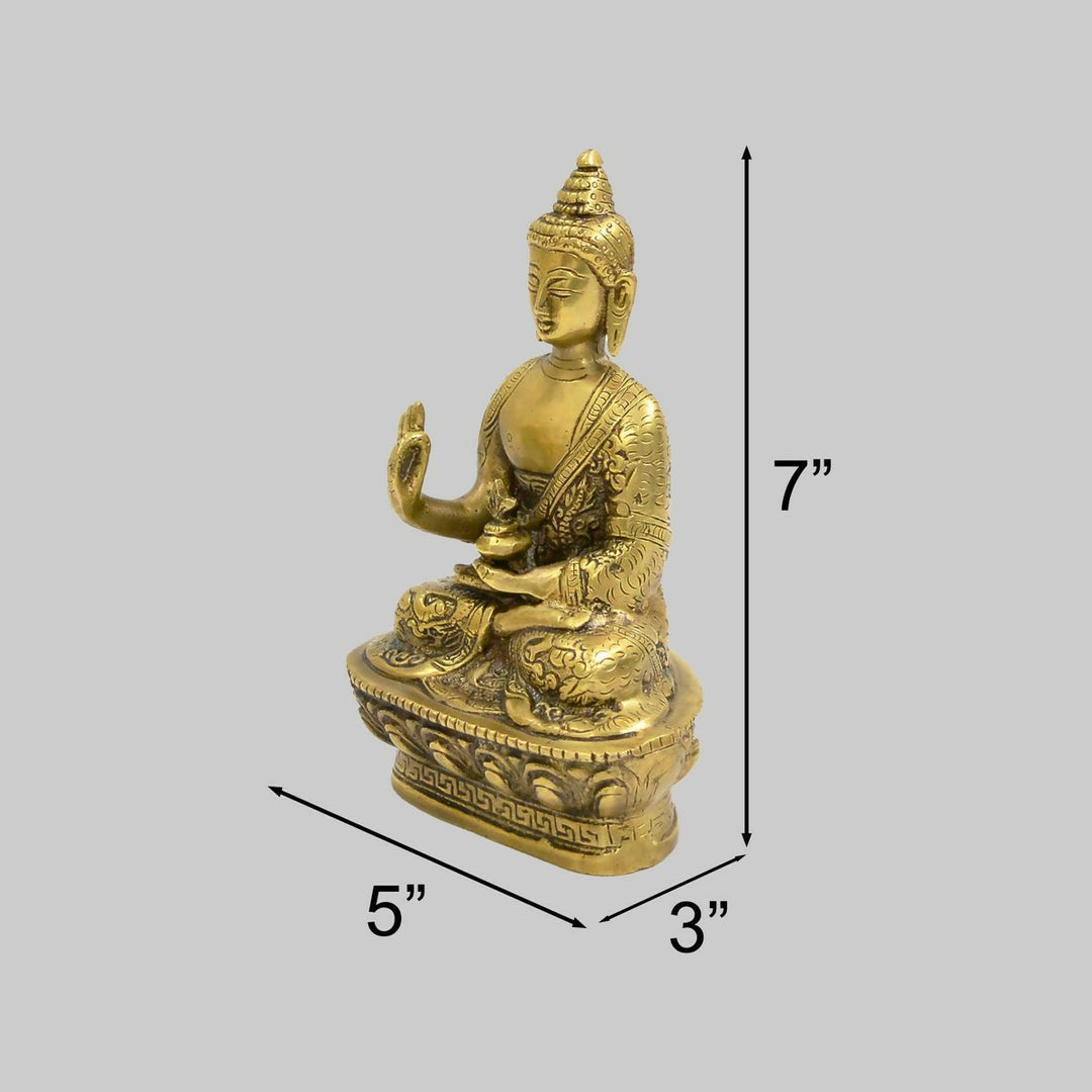 7" Brass Buddha in Padmasan Pose | SHOBITAM