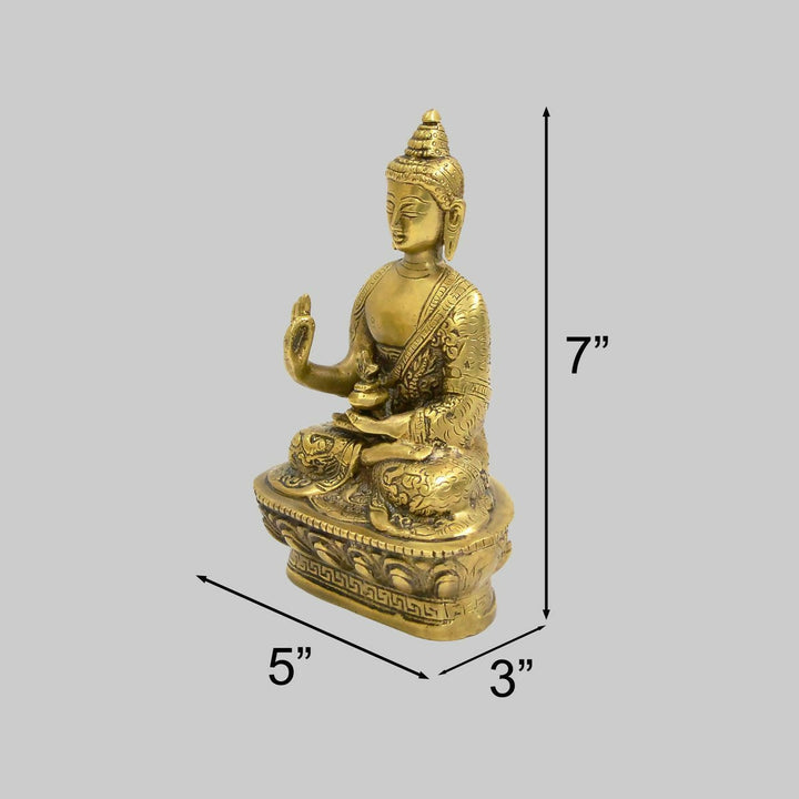 7" Brass Buddha in Padmasan Pose | SHOBITAM