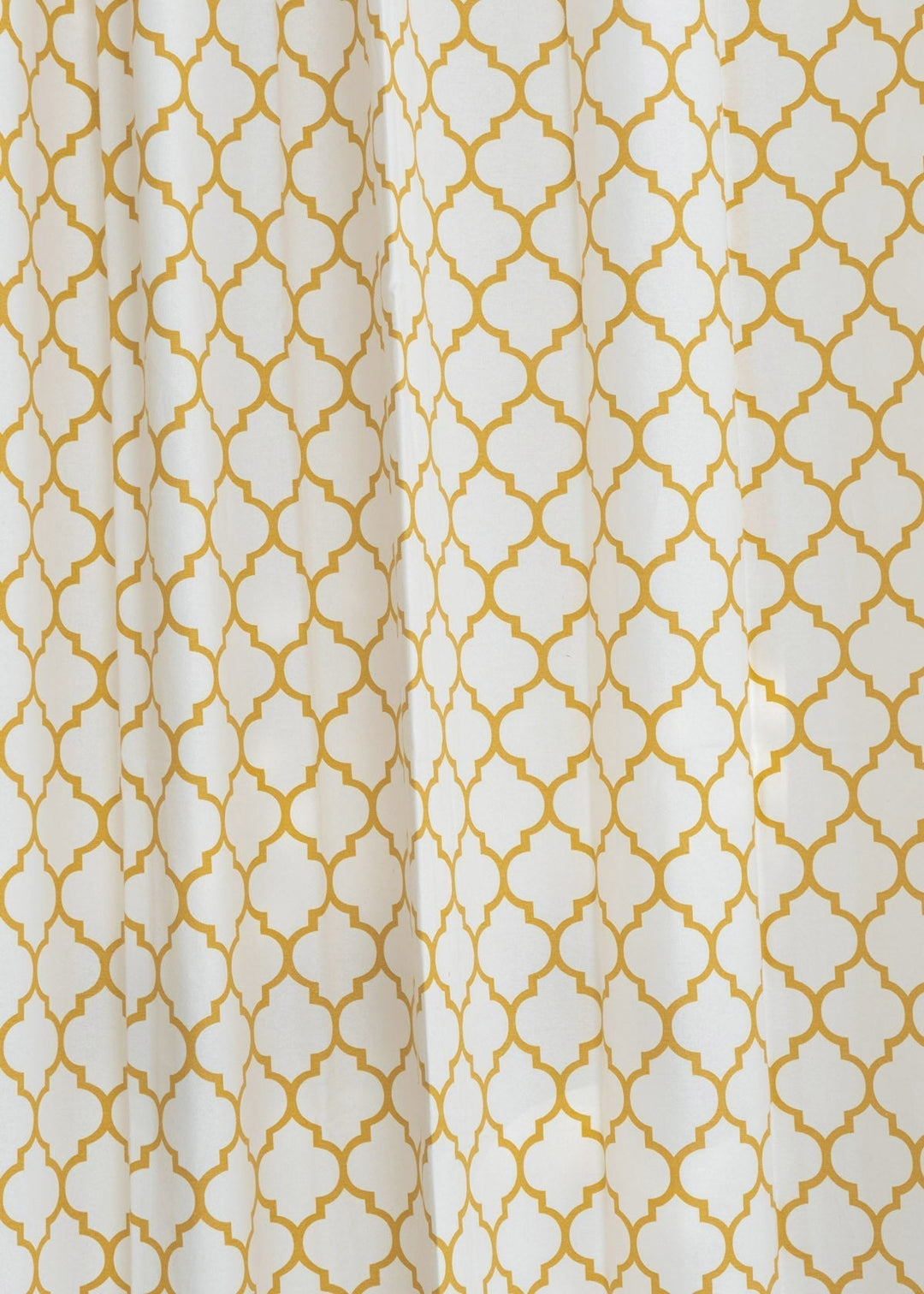 Trellis Printed Mustard 100% cotton geometric curtain for bed room - Light Reduction - Single Piece | SHOBITAM