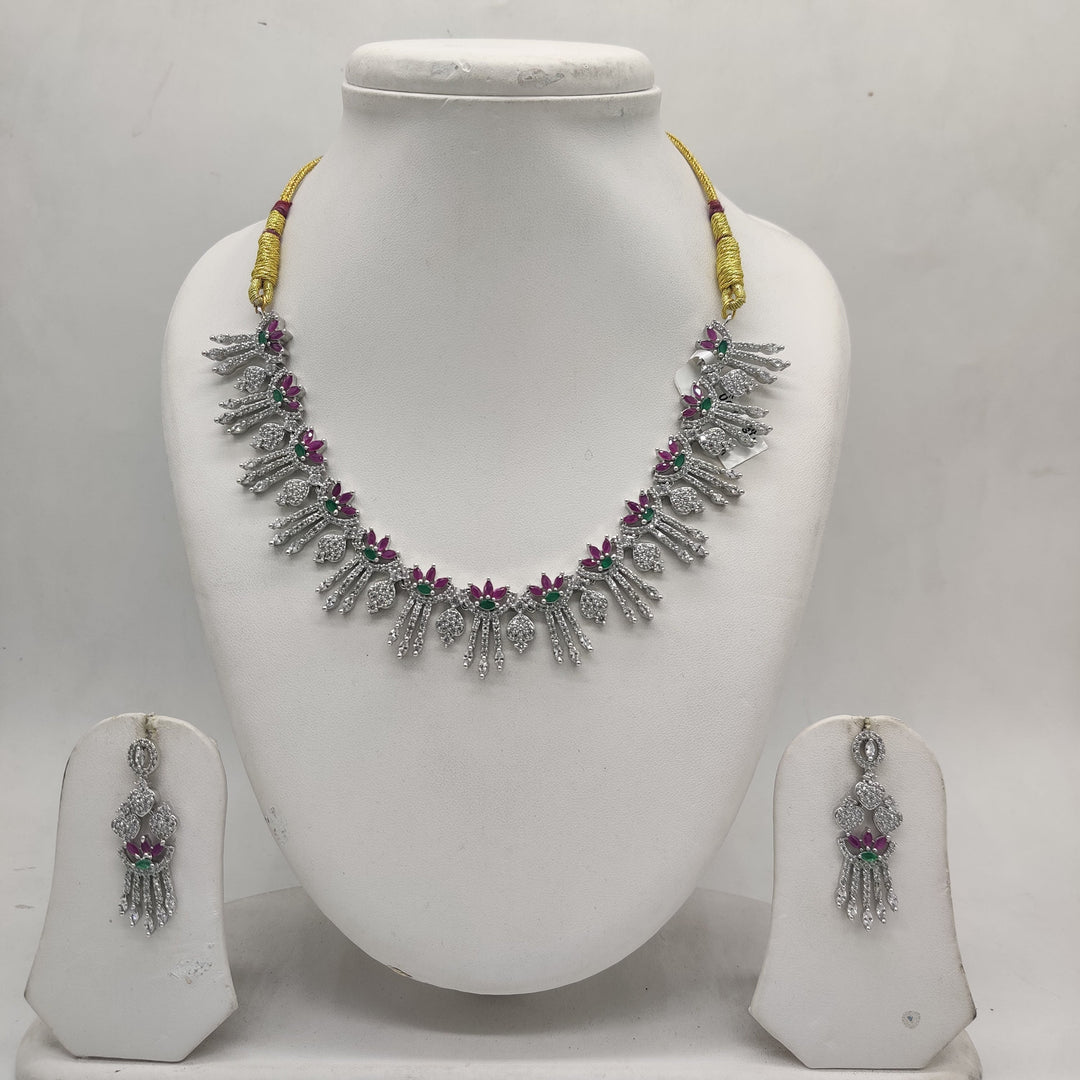 Multicolour CZ Necklace Set | SHOBITAM