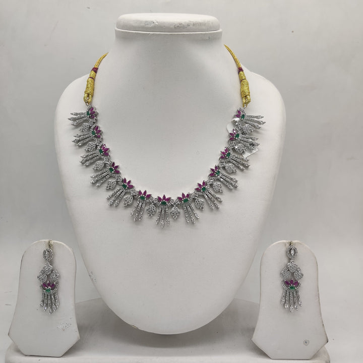 Multicolour CZ Necklace Set | SHOBITAM