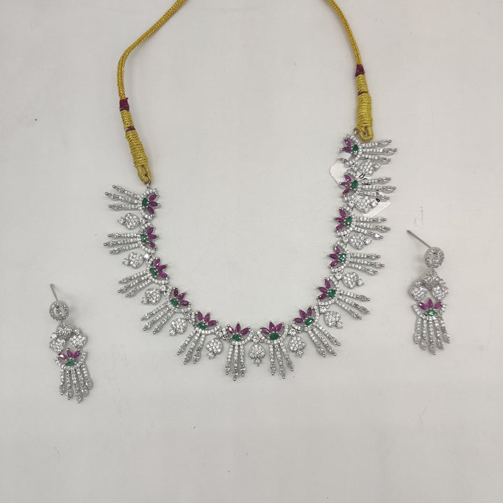 Multicolour CZ Necklace Set | SHOBITAM