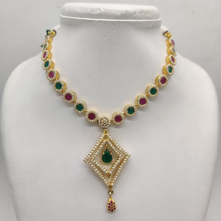 Multicolour CZ Heritage Necklace | SHOBITAM
