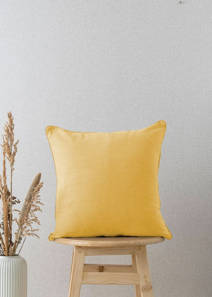 100% Pure Cotton Cushion Cover in Mustard Yellow