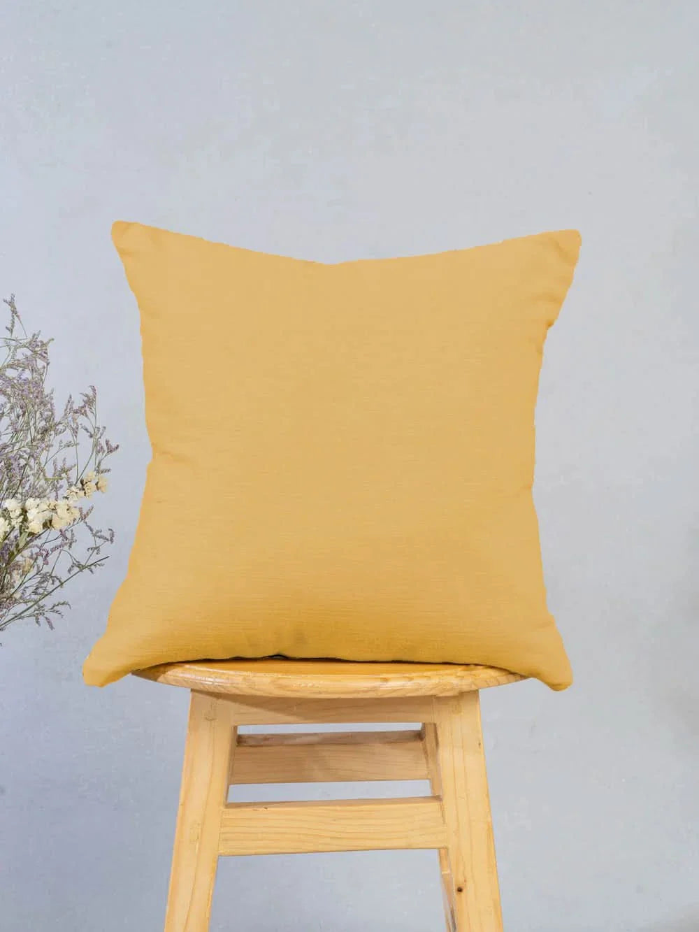 100% Pure Cotton Cushion Cover in Mustard Yellow