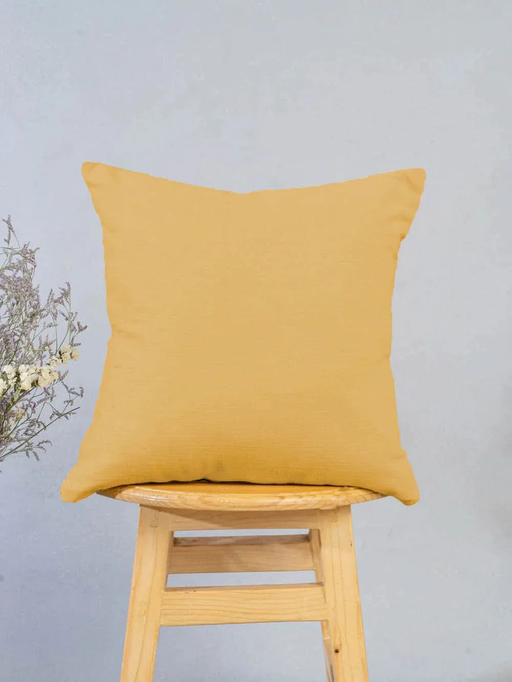 100% Pure Cotton Cushion Cover in Mustard Yellow