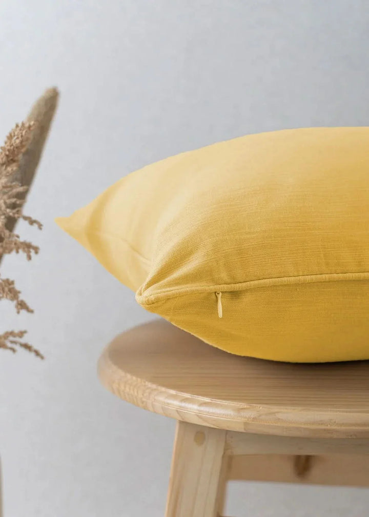 100% Pure Cotton Cushion Cover in Mustard Yellow