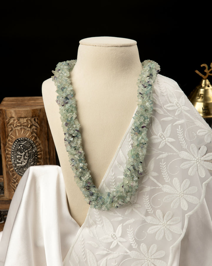 Marakata Mala- Natural Flourite Hand-Braided Mala | SHOBITAM