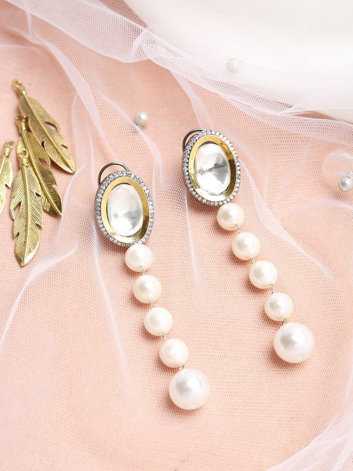 Women's Kundan Pearl Earrings | SHOBITAM