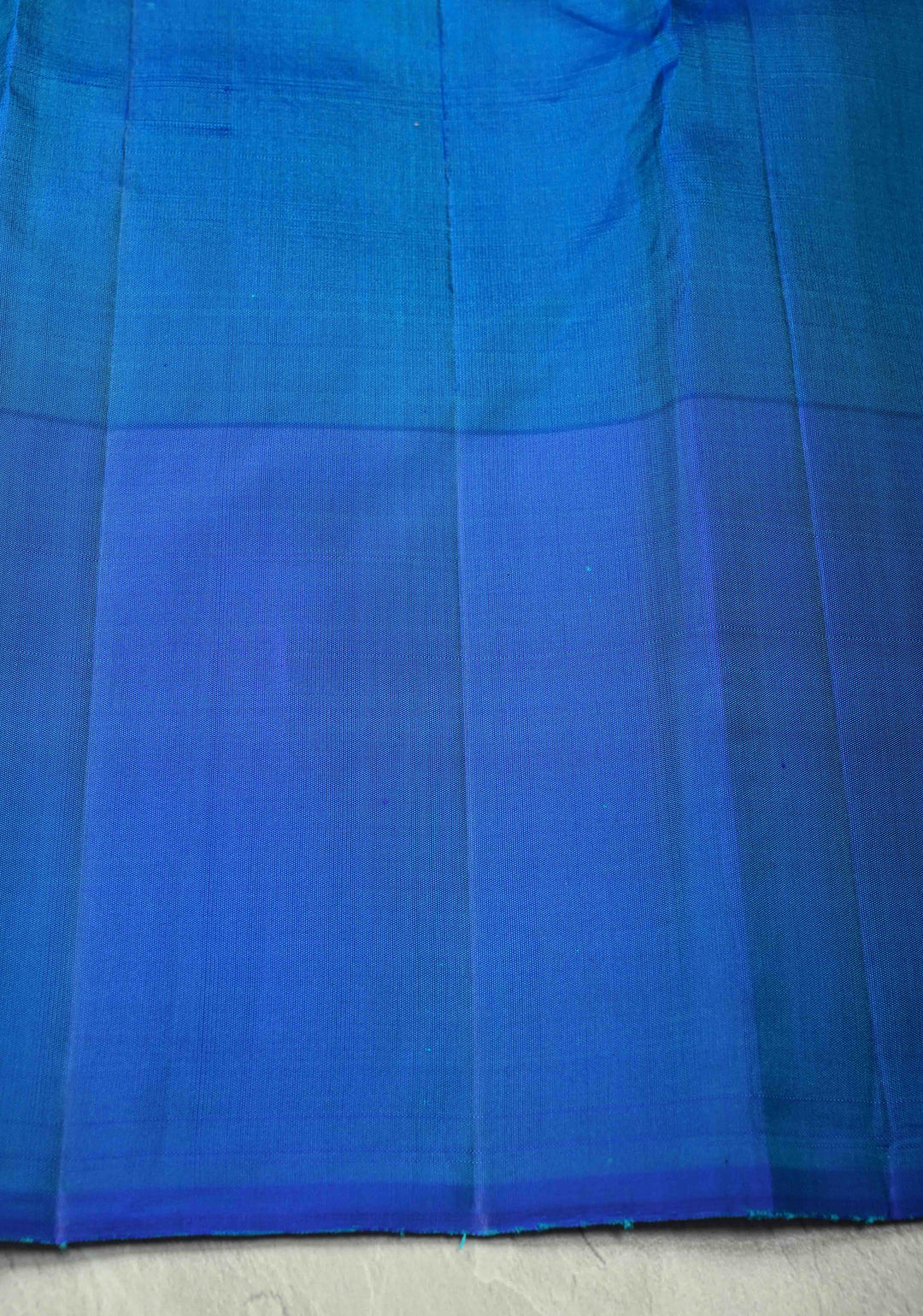 Sea Green Dual tone Pure Kanjivaram Silk Handloom Saree with Vairaoosi Zari Stripes and Distinct Floral Motifs on Contrast Border  | SILK MARK CERTIFIED