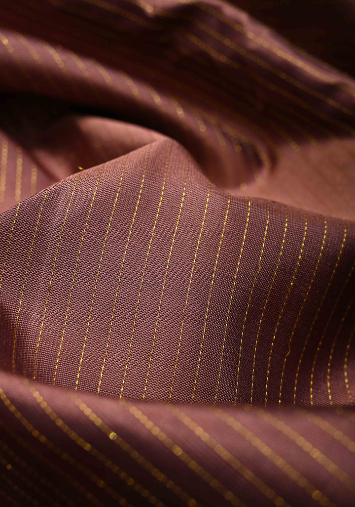 Old Rose Pure Kanjivaram Silk Handloom Saree with Vairaoosi Zari Stripes and Distinct Floral Motifs on Contrast Border | SILK MARK CERTIFIED