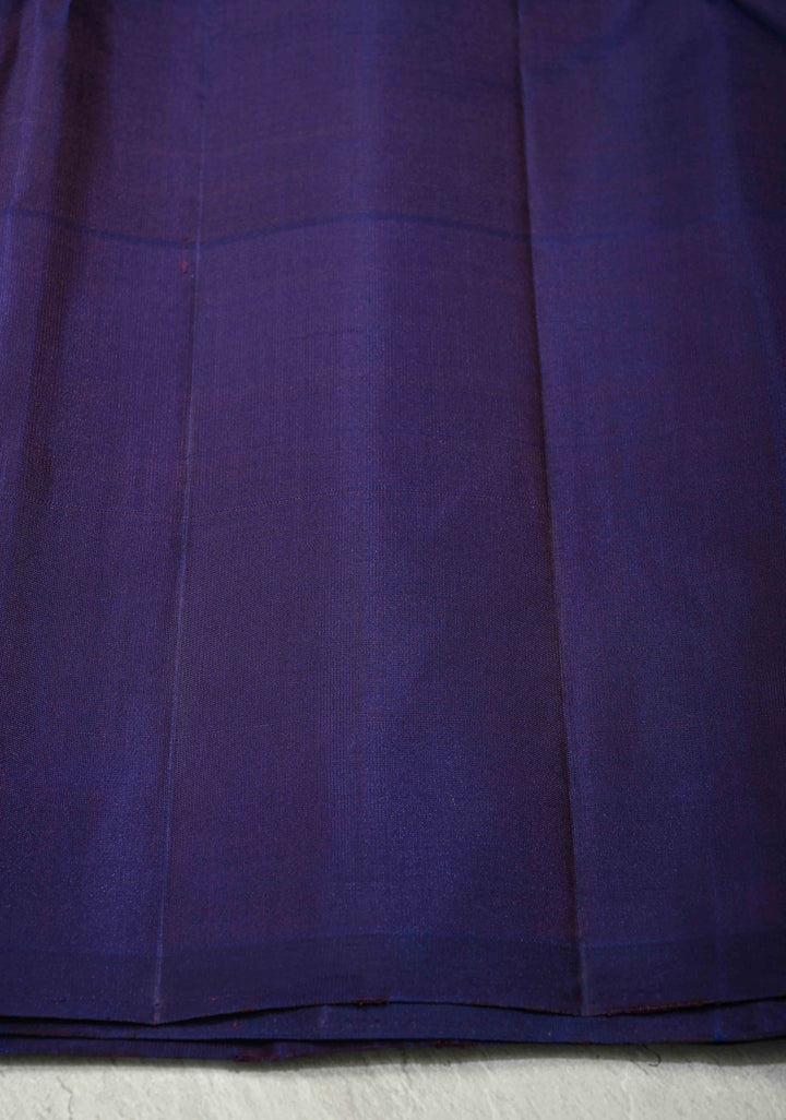 Old Rose Pure Kanjivaram Silk Handloom Saree with Vairaoosi Zari Stripes and Distinct Floral Motifs on Contrast Border | SILK MARK CERTIFIED