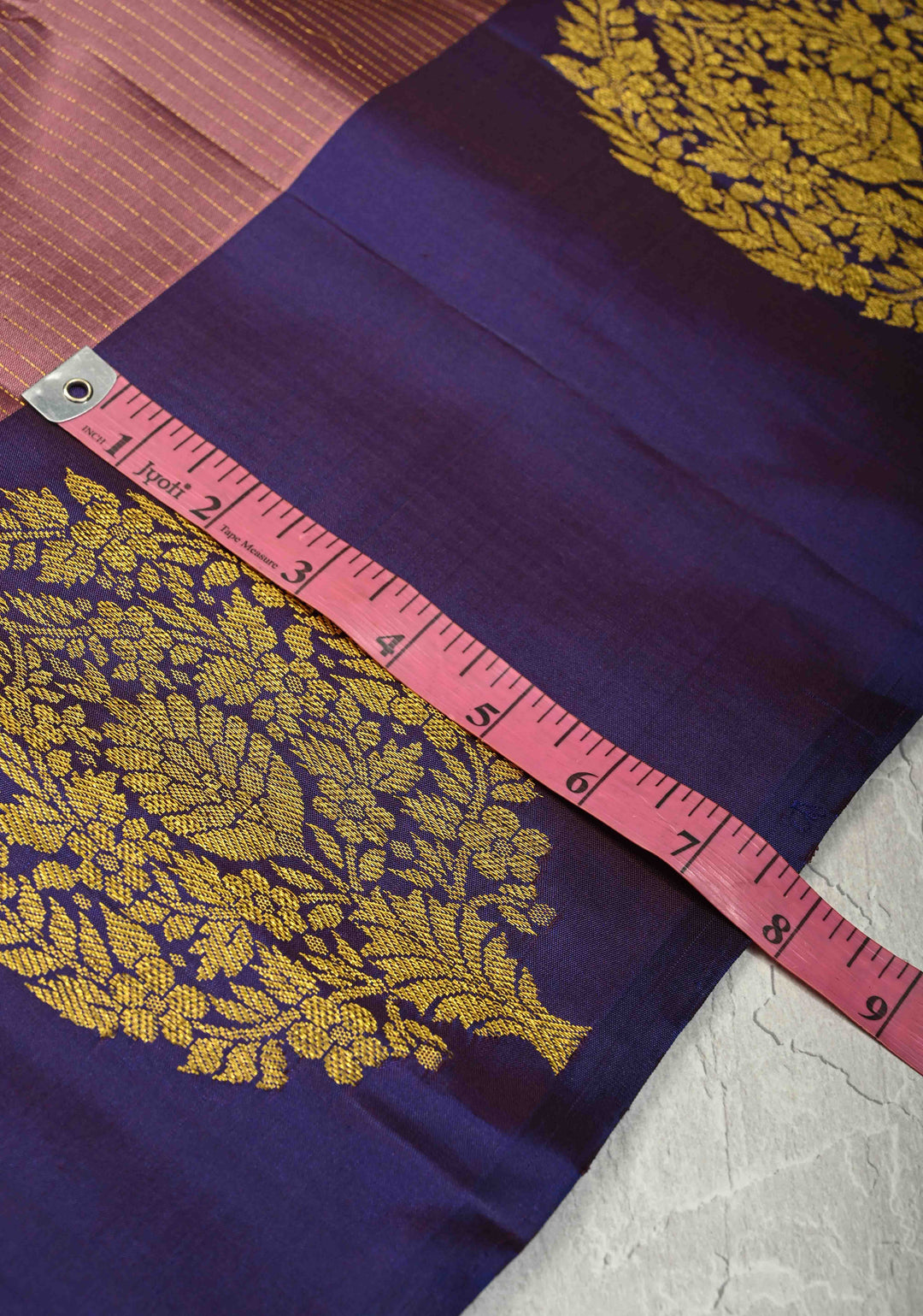 Old Rose Pure Kanjivaram Silk Handloom Saree with Vairaoosi Zari Stripes and Distinct Floral Motifs on Contrast Border | SILK MARK CERTIFIED
