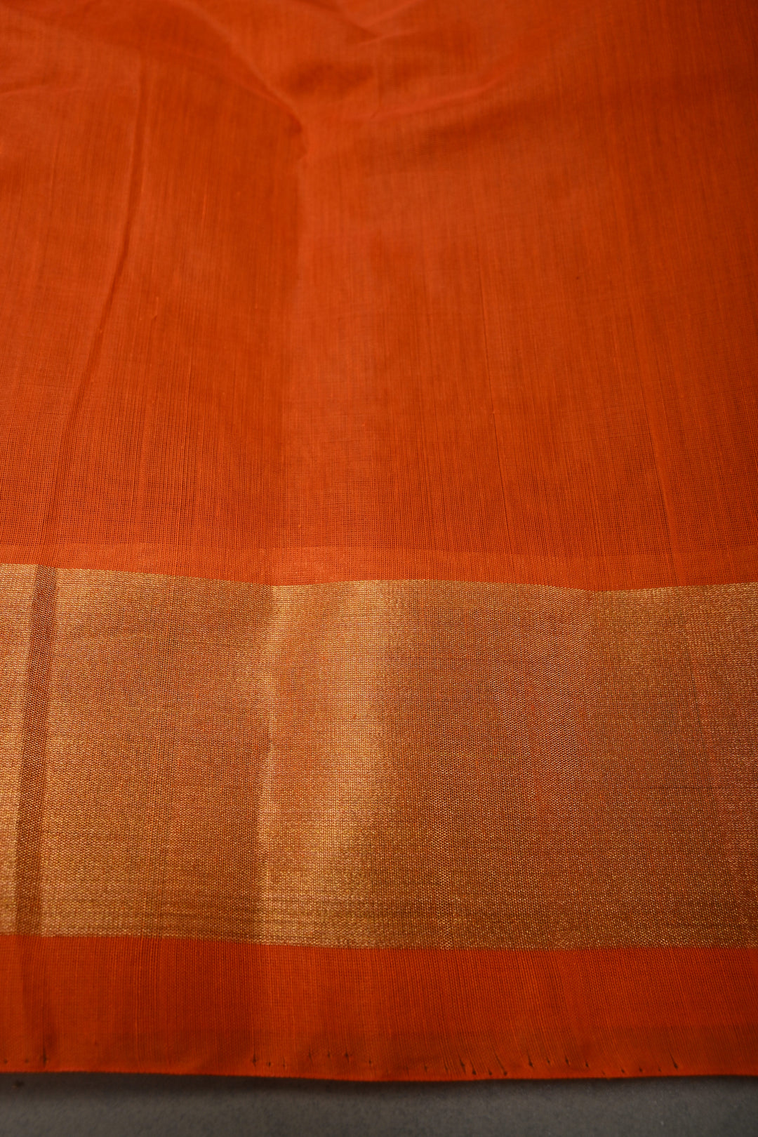 Brown Handwoven Maheswari Silk Cotton Saree with Floral Zari Buttas and Zari Border | SHOBITAM
