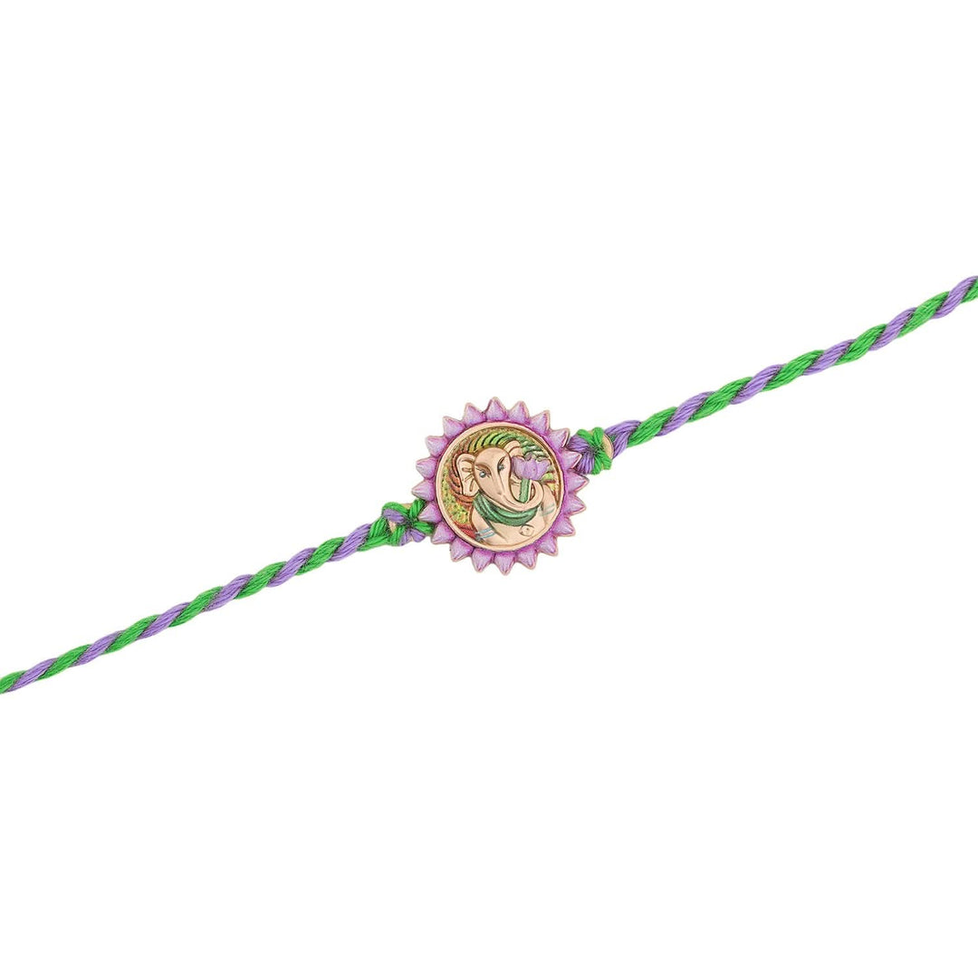 Vibrant Ganesha Enameled Rakhi For Brother | SHOBITAM