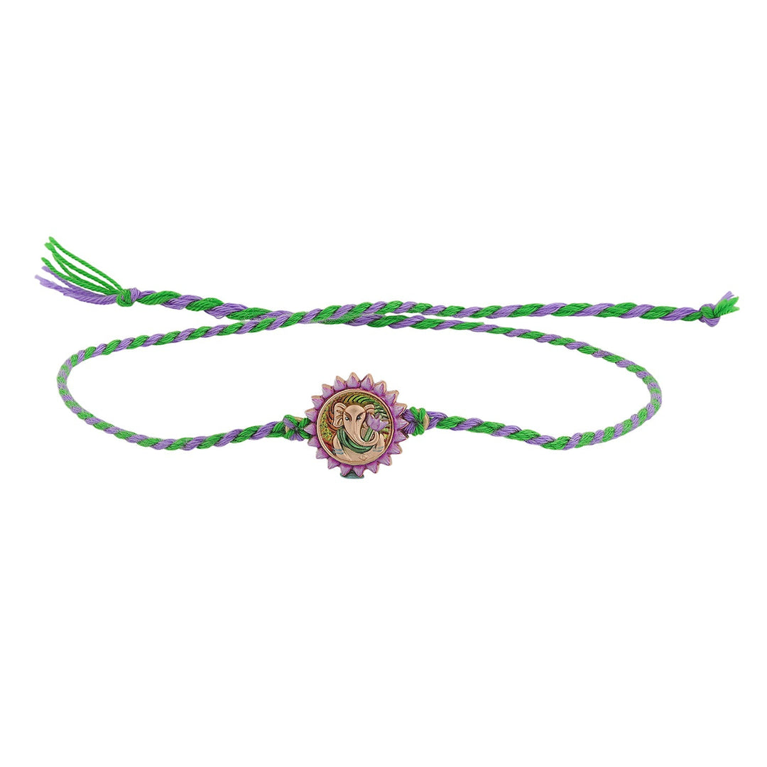 Vibrant Ganesha Enameled Rakhi For Brother | SHOBITAM
