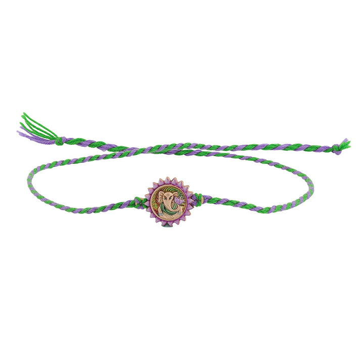 Vibrant Ganesha Enameled Rakhi For Brother | SHOBITAM