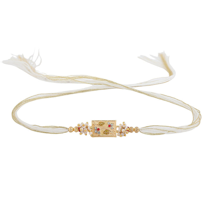 Bond Of Blossoms Beige Floral Rakhi For Brother | SHOBITAM