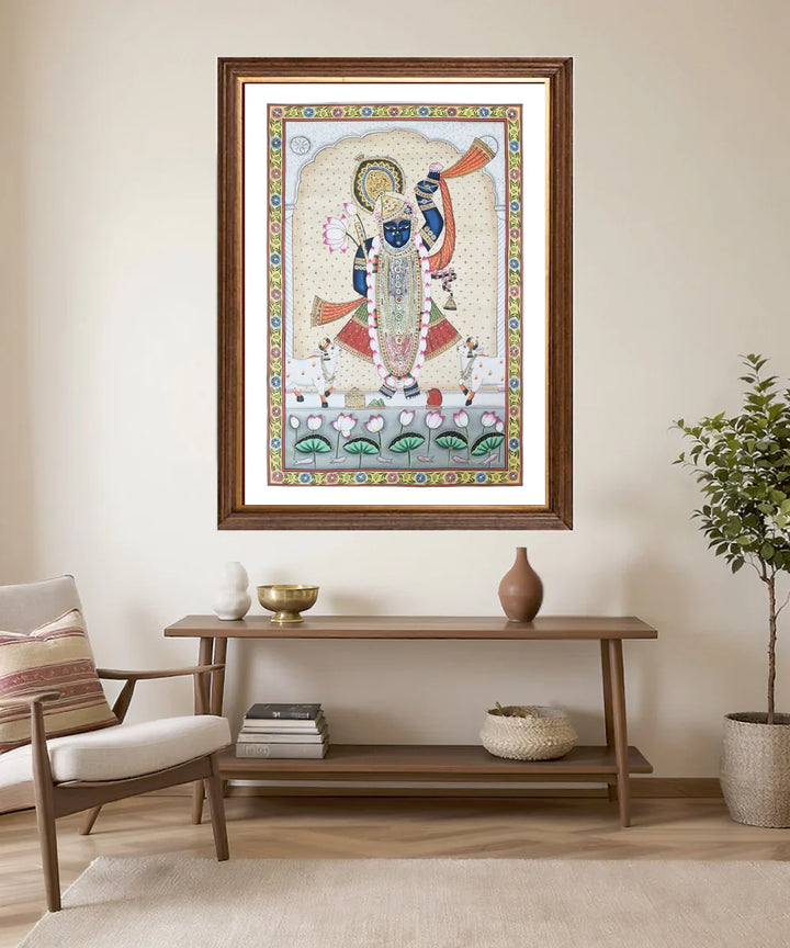 Shrinath ji Pichwai Hand Painting on cloth | 2x3 feet | Unframed | SHOBITAM